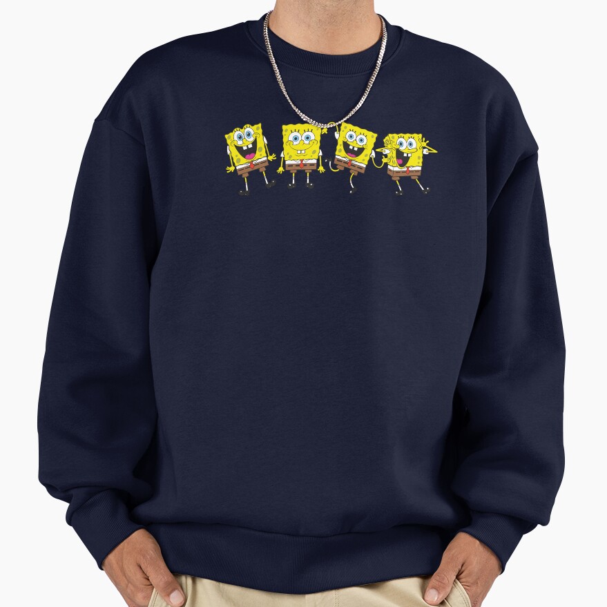 The Spongebob Squarepants Movie Four Wacky Spongebob Faces Sweatshirt