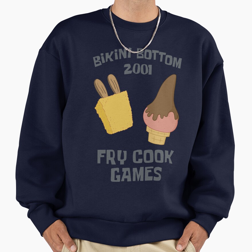Spongebob Squarepants Bikini Bottom 2001 Fry Cook Games Sweatshirt