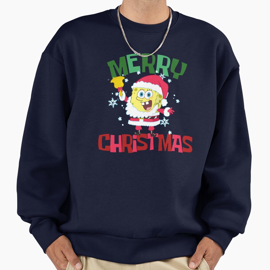 Spongebob Squarepants Santa Outfit Merry Christmas Sweatshirt - Image 5