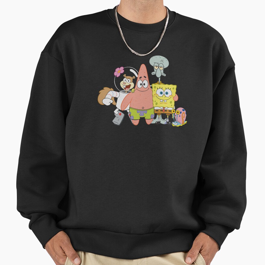 Spongebob Squarepants Happy Group Shot Sweatshirt - Image 2