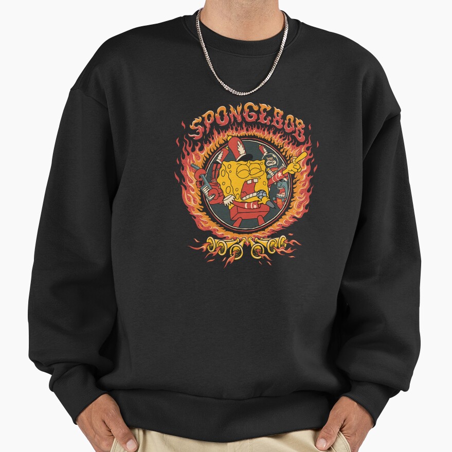 Spongebob Squarepants Fiery Band Poster Sweatshirt