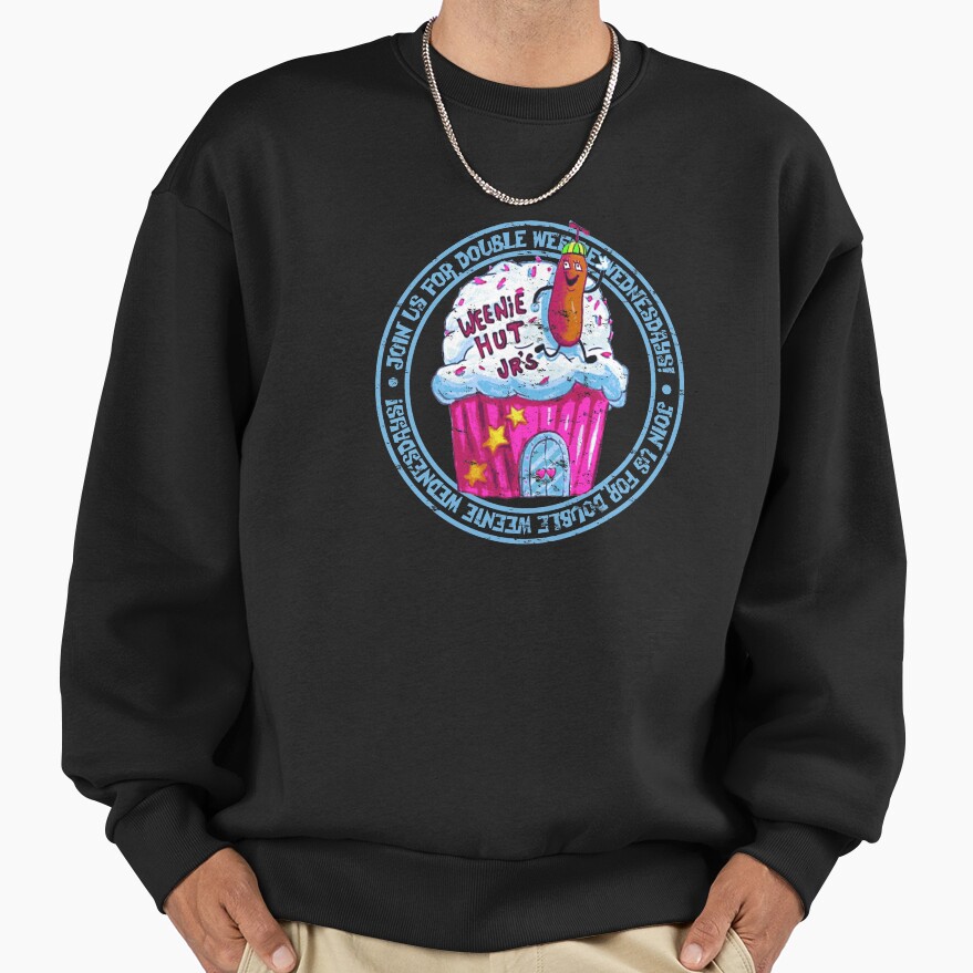Spongebob Squarepants Weenie Hut Jr S Distressed Logo Sweatshirt
