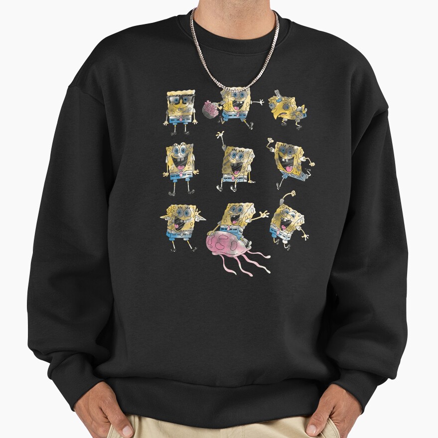 Spongebob Squarepants Emotions Sketch Grid Sweatshirt - Image 3