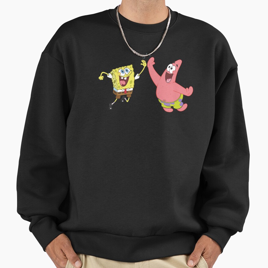 Spongebob Squarepants And Patrick High Five Sweatshirt - Image 2