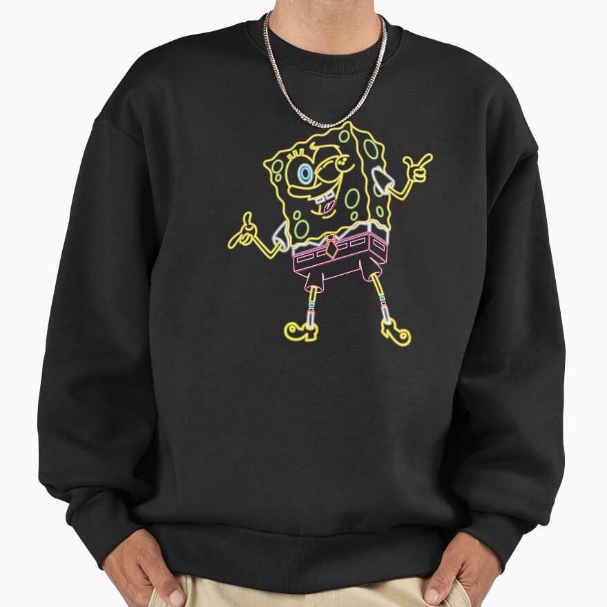 Spongebob Squarepants Winking Neon Outline Sweatshirt