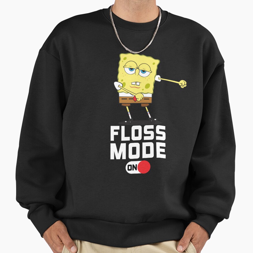 Spongebob Squarepants Floss Mode On Dancing Spongebob Sweatshirt - Image 3