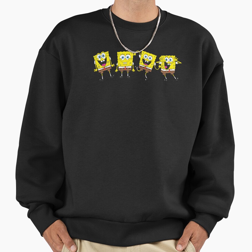 The Spongebob Squarepants Movie Four Wacky Spongebob Faces Sweatshirt - Image 3