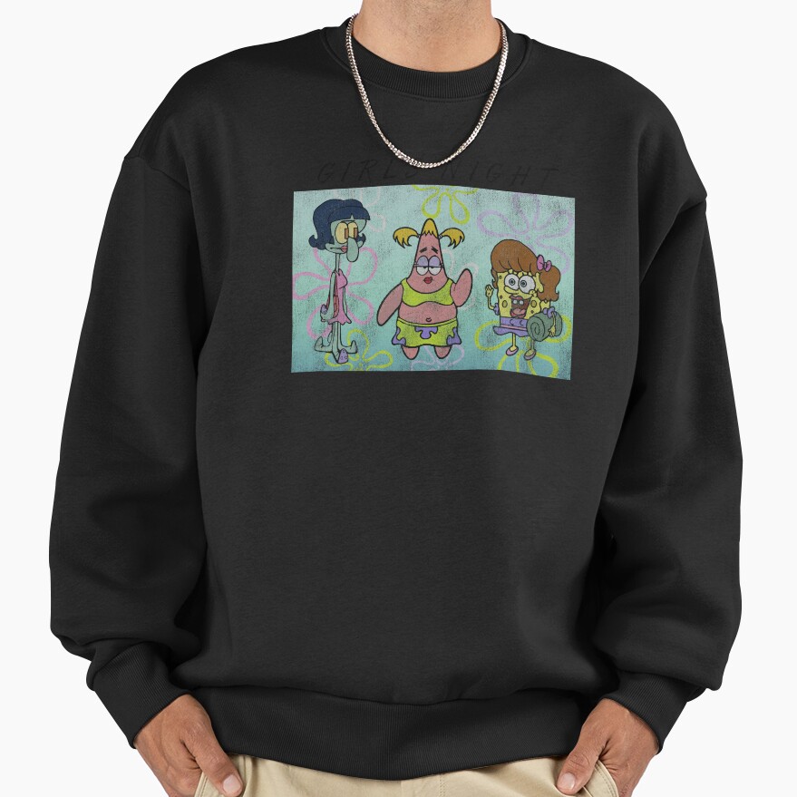 Spongebob Squarepants Patrick Squidward Girls Night Sweatshirt - Image 2