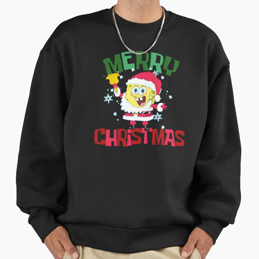Spongebob Squarepants Santa Outfit Merry Christmas Sweatshirt - Image 3