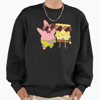 Alternative view of Spongebob Squarepants And Patrick Heart Glasses Portrait Sweatshirt