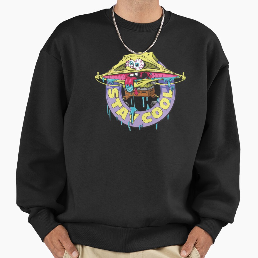 Spongebob Squarepants Stay Cool Drippy Logo Sweatshirt