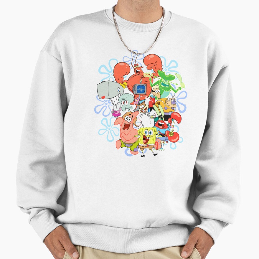 Spongebob Squarepants Group Shot Gangs All Here Sweatshirt