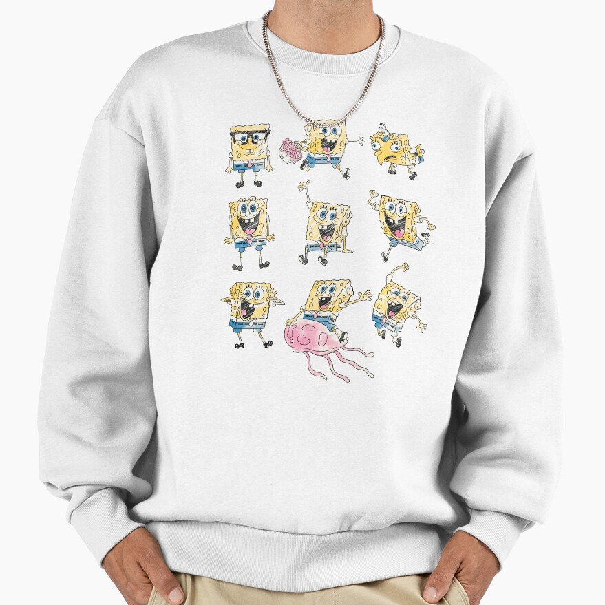 Spongebob Squarepants Emotions Sketch Grid Sweatshirt - Image 2