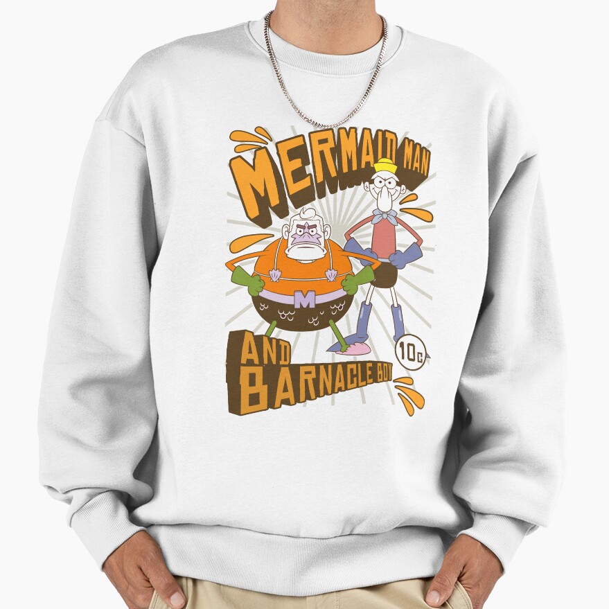 Spongebob Squarepants Mermaid Man And Barnacle Boy Sweatshirt