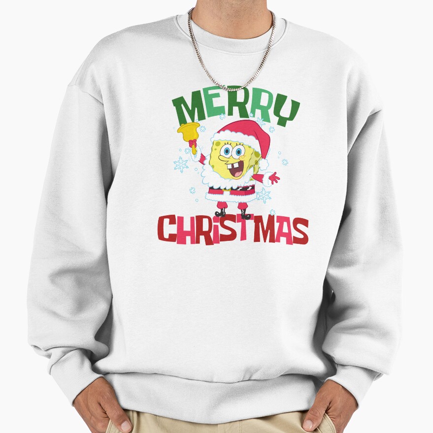 Spongebob Squarepants Santa Outfit Merry Christmas Sweatshirt - Image 2