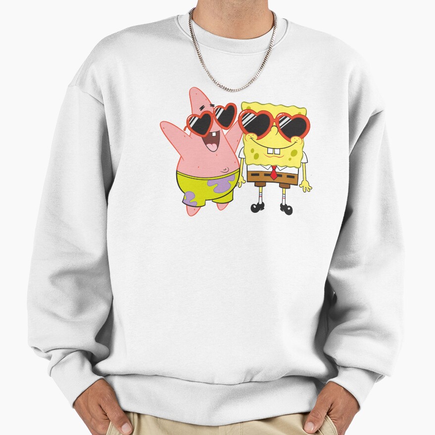 Spongebob Squarepants And Patrick Heart Glasses Portrait Sweatshirt