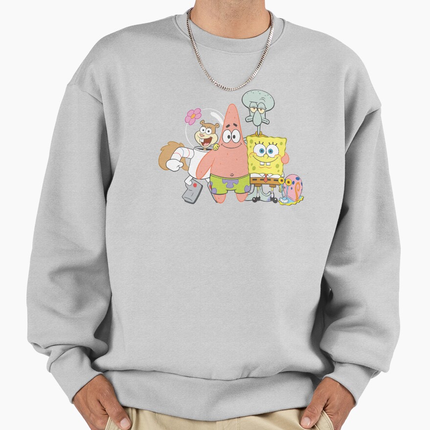 Spongebob Squarepants Happy Group Shot Sweatshirt - Image 4