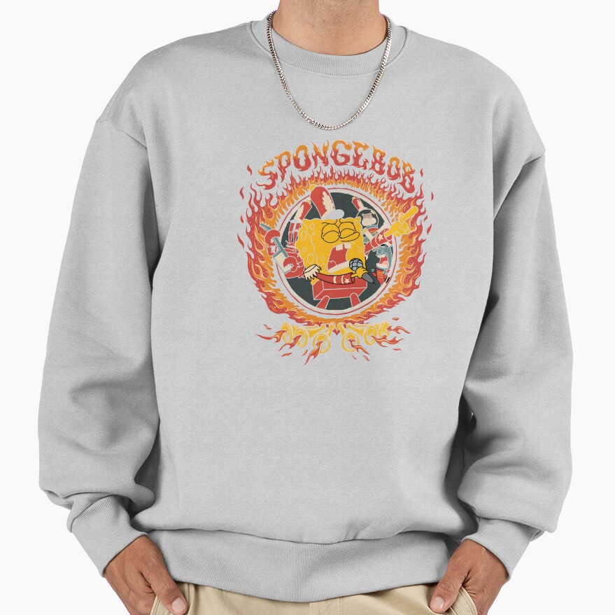 Spongebob Squarepants Fiery Band Poster Sweatshirt - Image 4