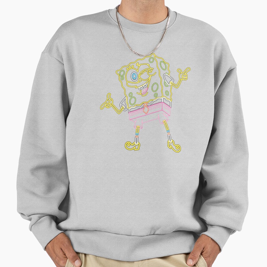 Spongebob Squarepants Winking Neon Outline Sweatshirt - Image 4