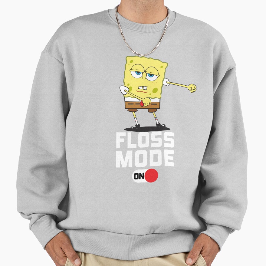 Spongebob Squarepants Floss Mode On Dancing Spongebob Sweatshirt - Image 4