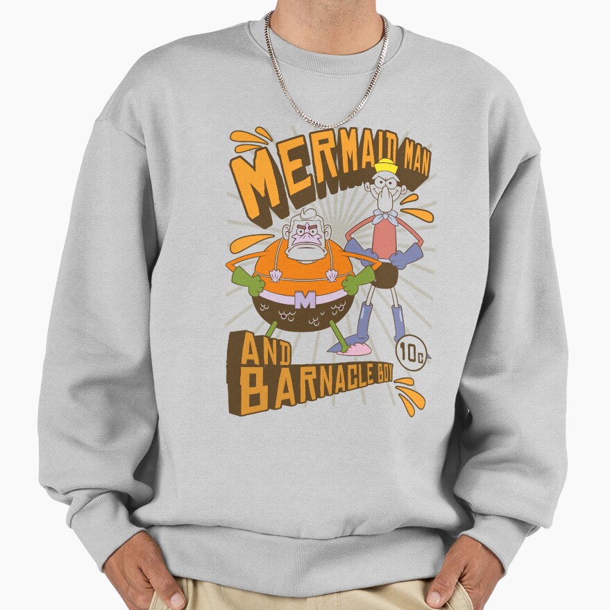 Spongebob Squarepants Mermaid Man And Barnacle Boy Sweatshirt - Image 4
