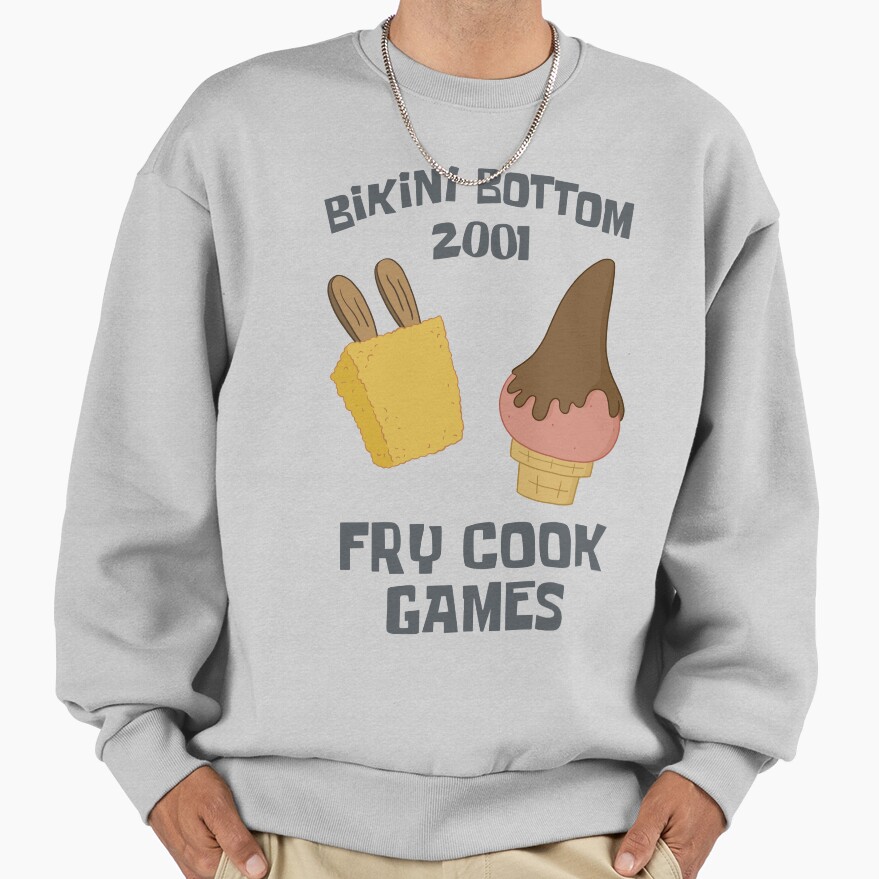 Spongebob Squarepants Bikini Bottom 2001 Fry Cook Games Sweatshirt - Image 5