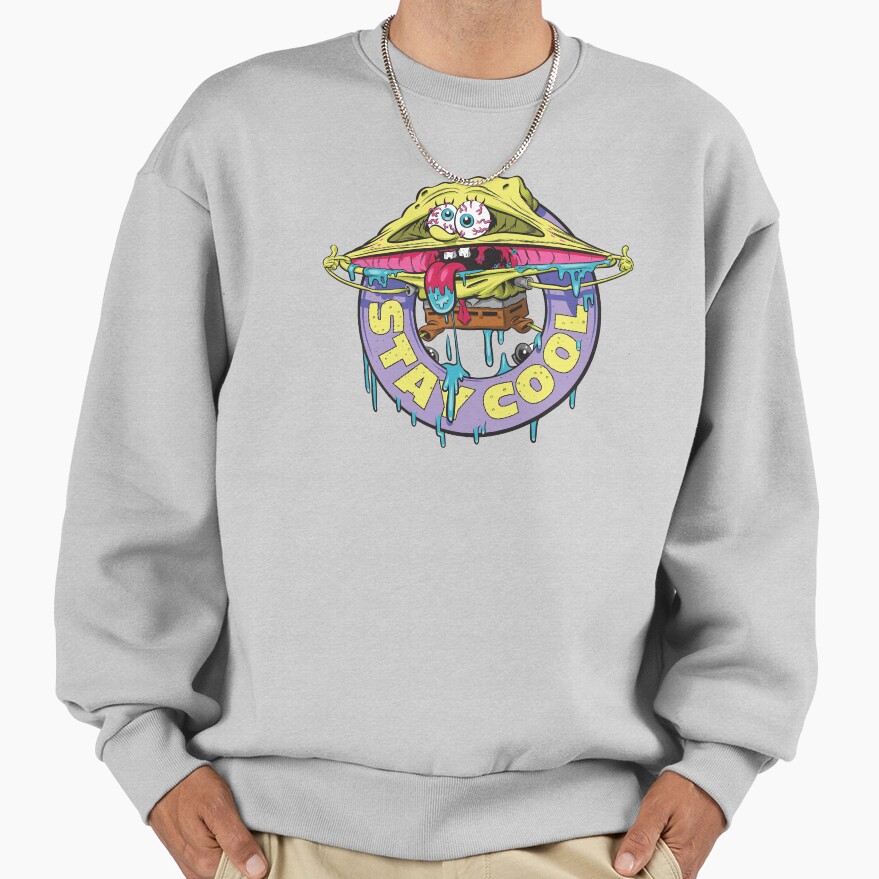 Spongebob Squarepants Stay Cool Drippy Logo Sweatshirt - Image 4