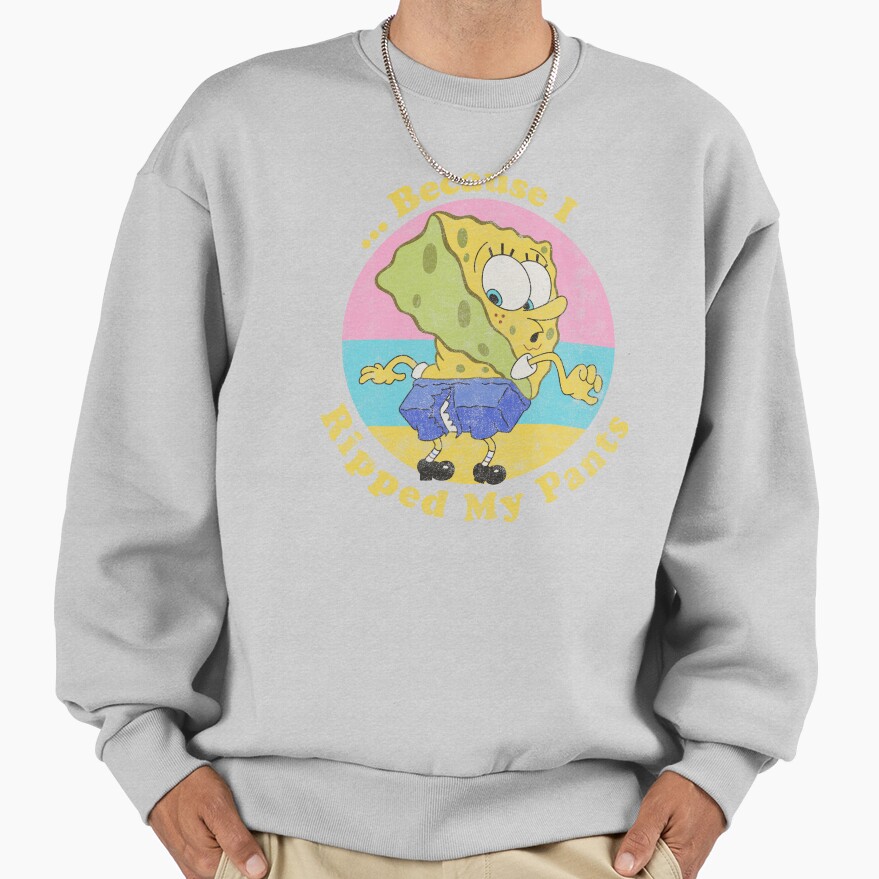 Spongebob Squarepants Because I Ripped My Pants Sweatshirt - Image 4