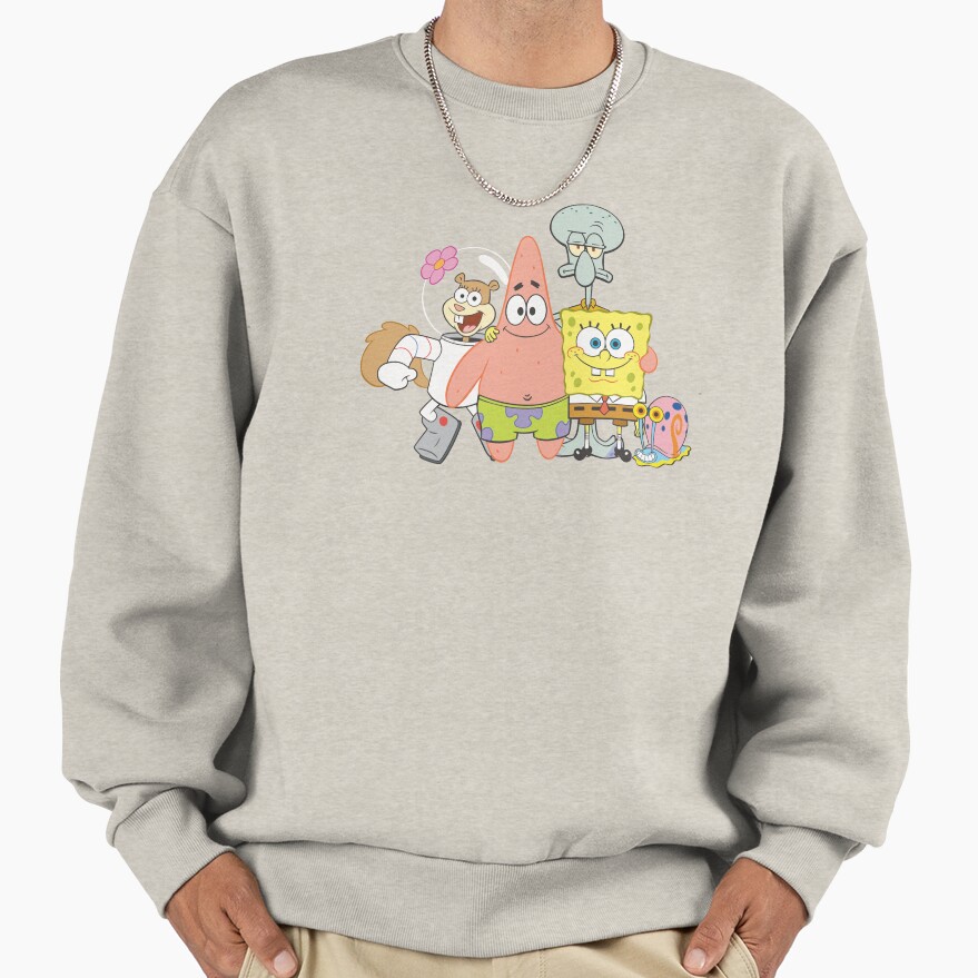 Spongebob Squarepants Happy Group Shot Sweatshirt - Image 3