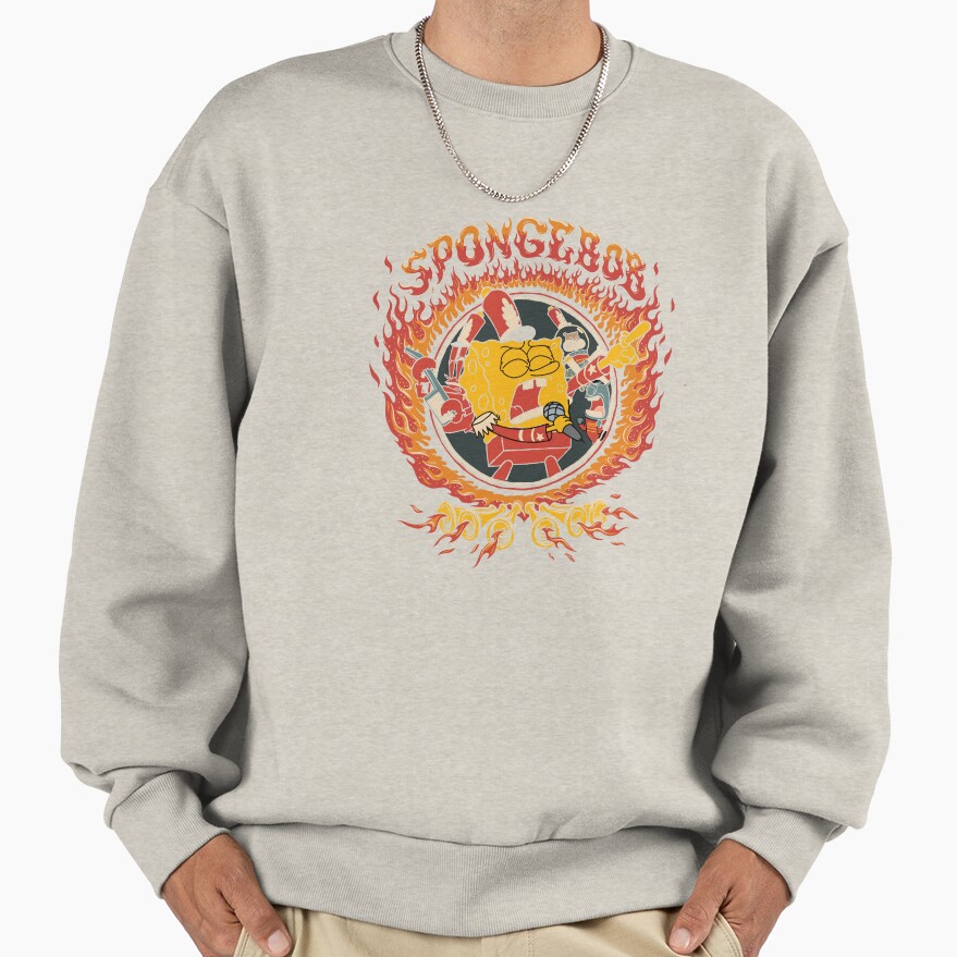 Spongebob Squarepants Fiery Band Poster Sweatshirt - Image 3