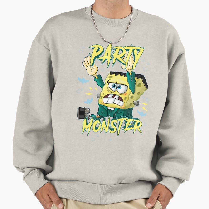 Spongebob Squarepants Halloween Party Monster Frankensponge Sweatshirt - Image 3