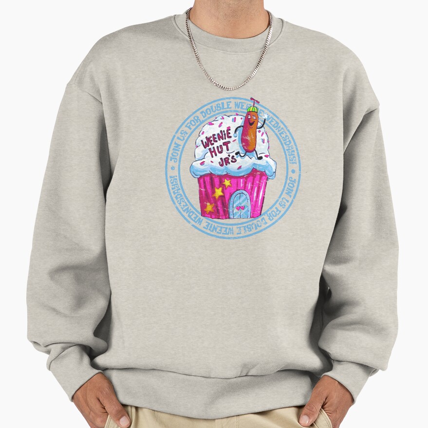 Spongebob Squarepants Weenie Hut Jr S Distressed Logo Sweatshirt - Image 3