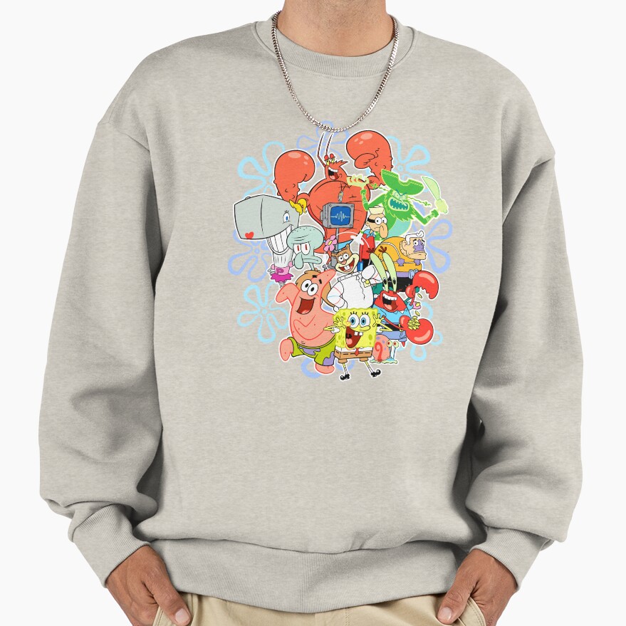 Spongebob Squarepants Group Shot Gangs All Here Sweatshirt - Image 3
