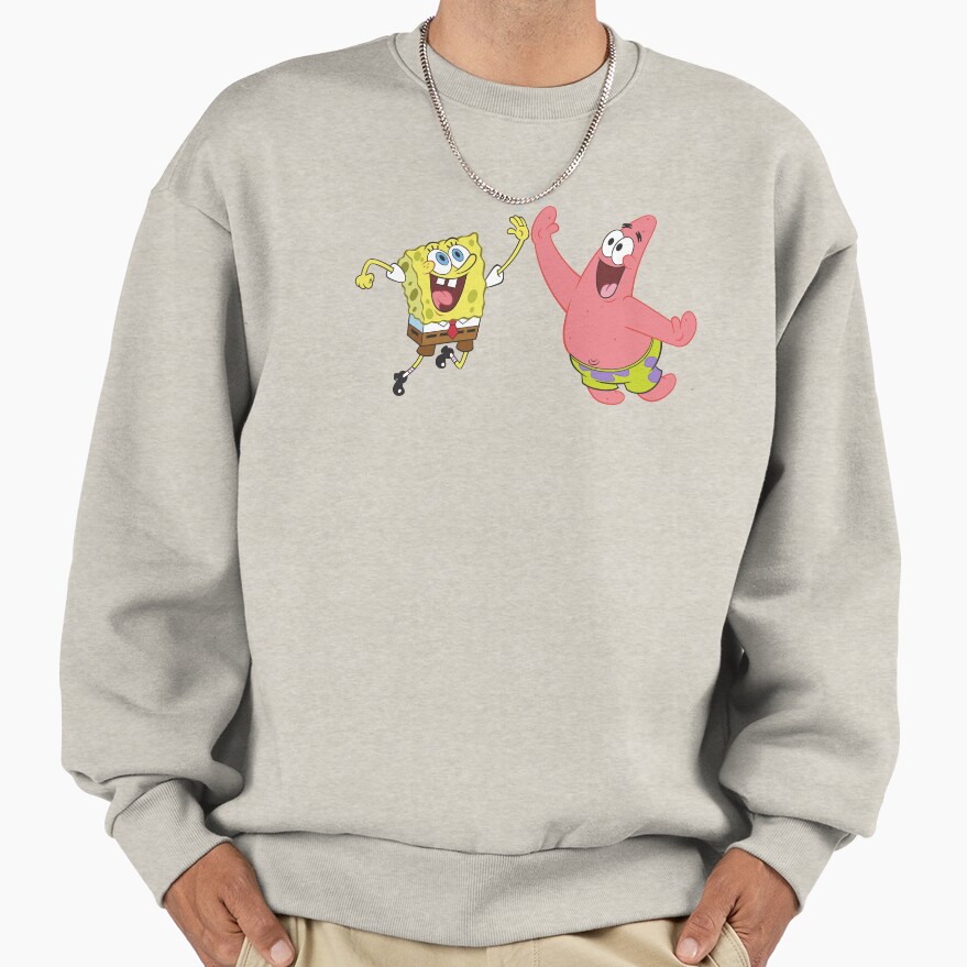Spongebob Squarepants And Patrick High Five Sweatshirt - Image 3