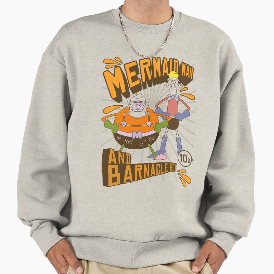 Spongebob Squarepants Mermaid Man And Barnacle Boy Sweatshirt - Image 3