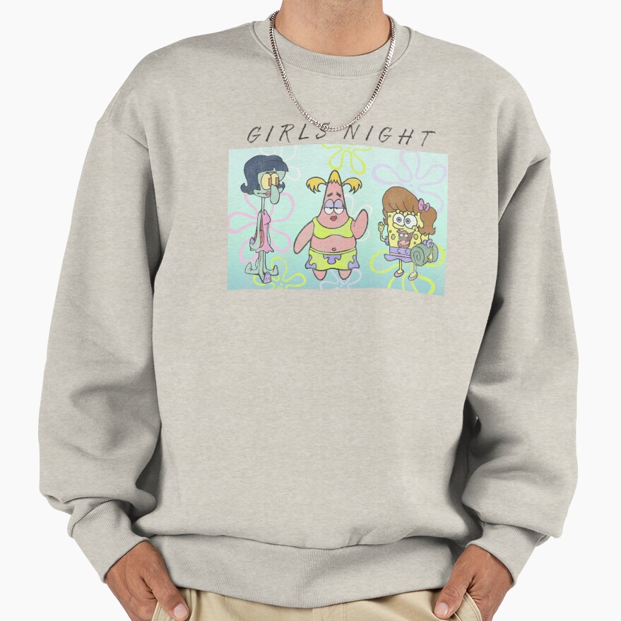 Spongebob Squarepants Patrick Squidward Girls Night Sweatshirt - Image 3