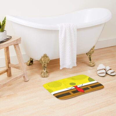 Alternative view of Yellow Sqaure Sticker Design For Yoga Pants Sponge Like Texture Bob The Yellow Sqaure Bath Mat