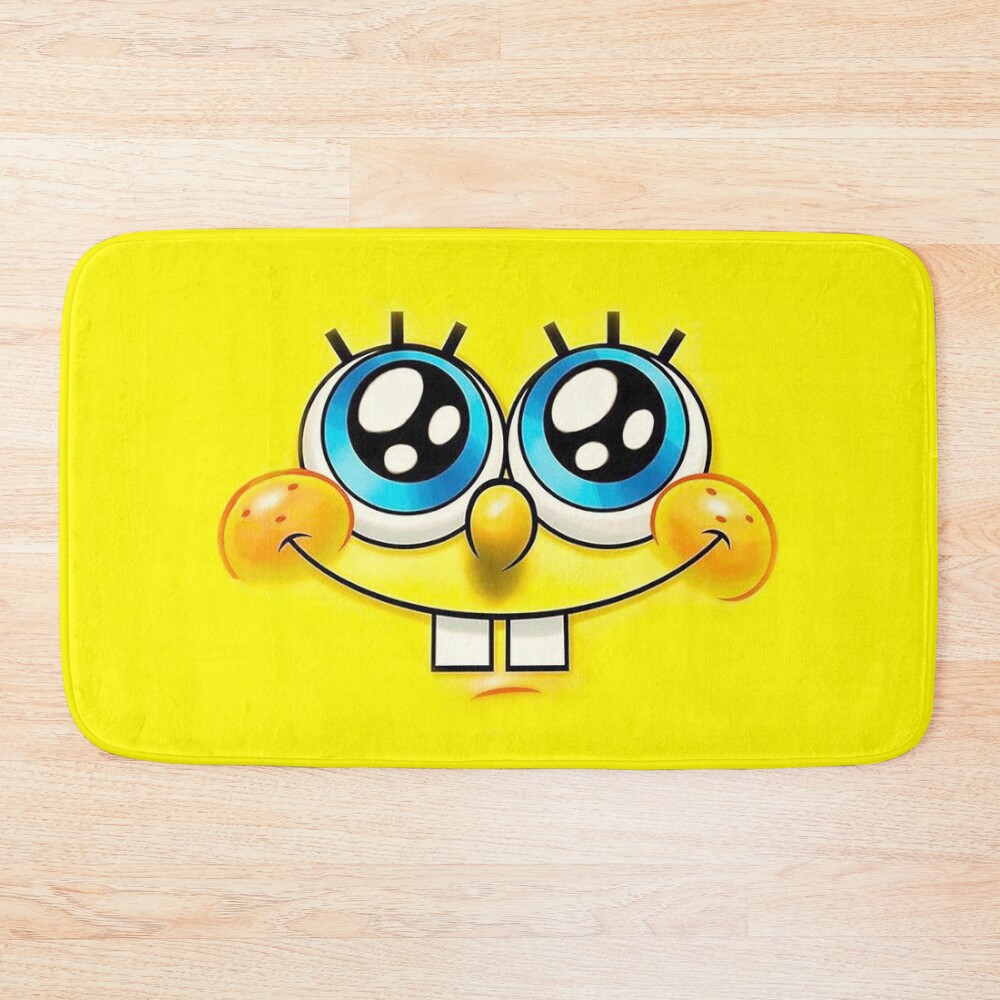 Cute Spongebob Squarepants Face Bath Mat