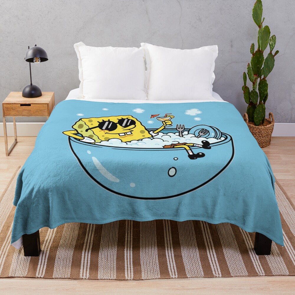Happy Sponge Bob Throw Blanket