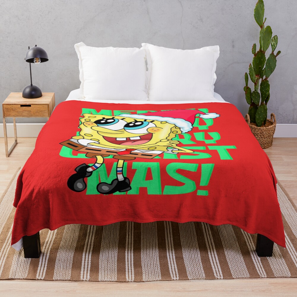 Spongebob Christmas Throw Blanket