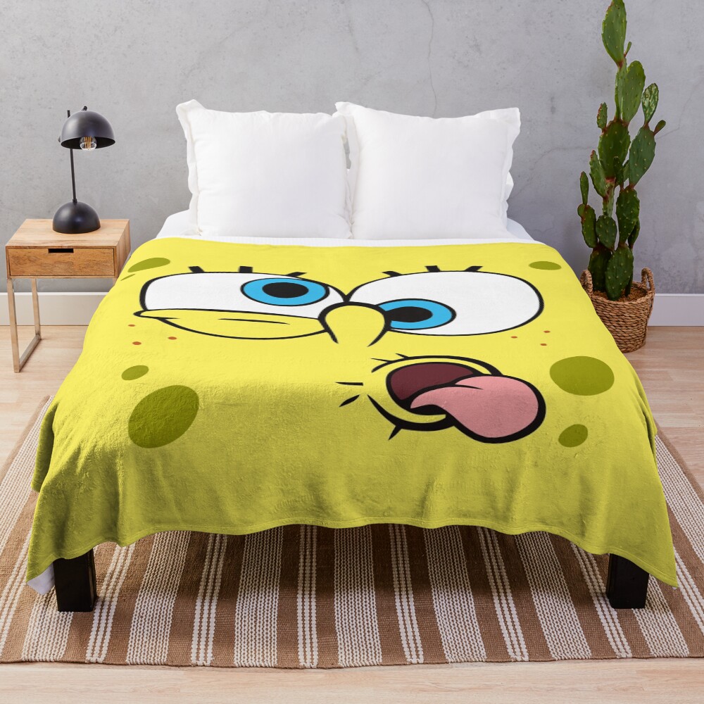Spongebob Squarepants Silly Face Throw Blanket