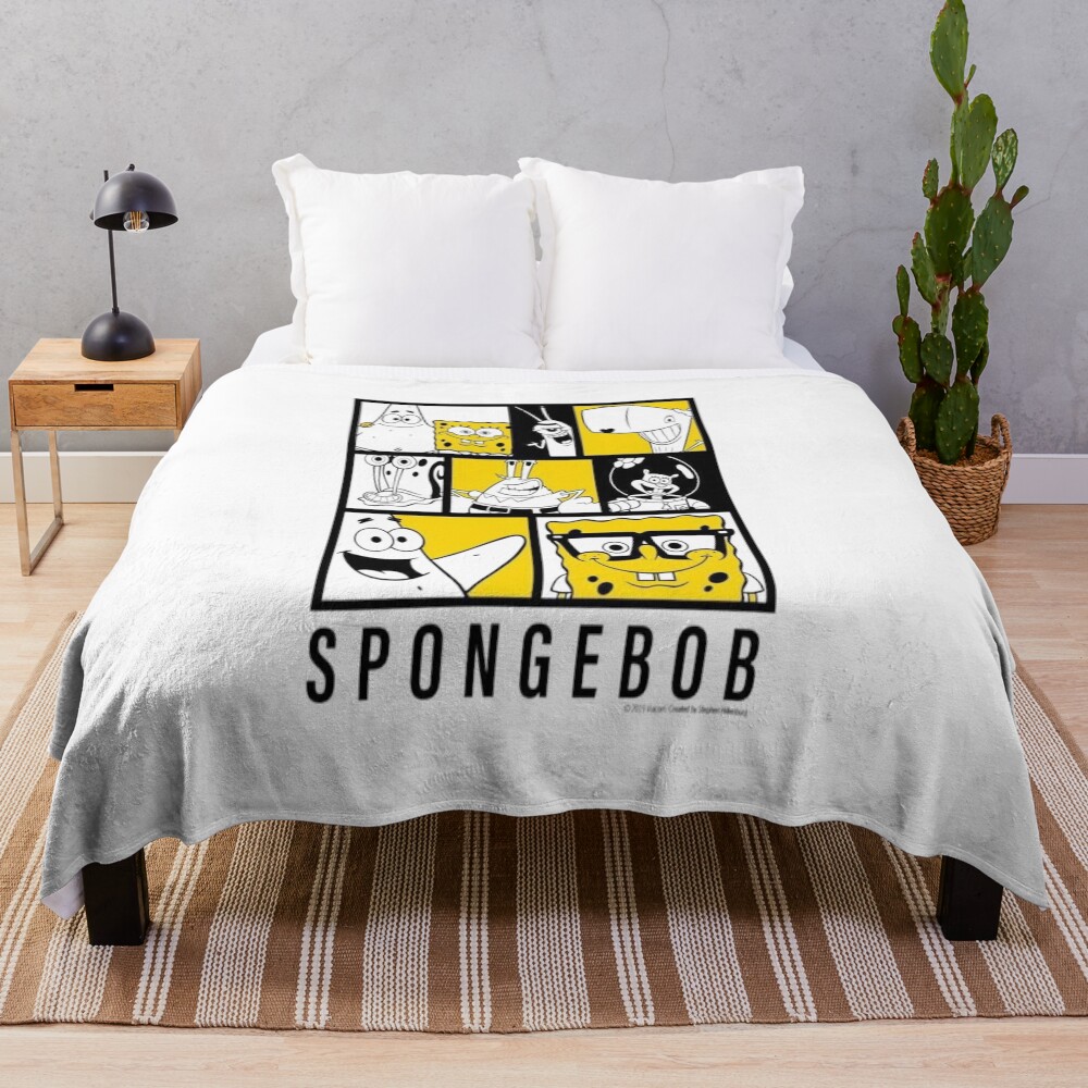 Spongebob Squarepants Comic Panel Style Throw Blanket