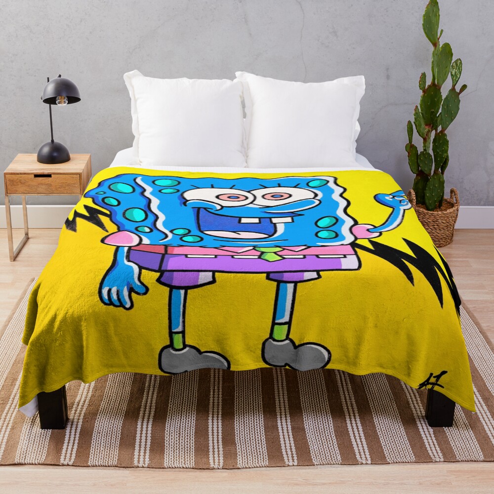 Pop Sponge Bob By Art Throw Blanket