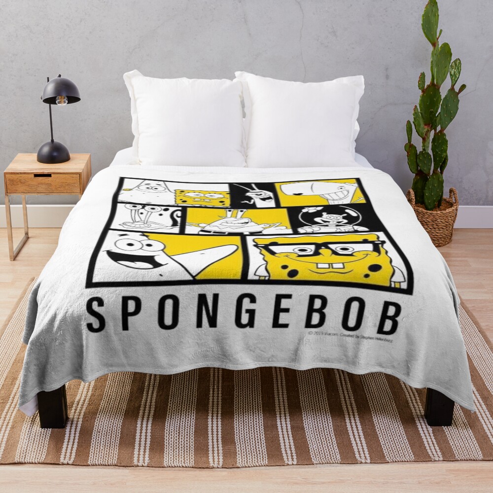 Spongebob Squarepants Comic Panel Style Throw Blanket