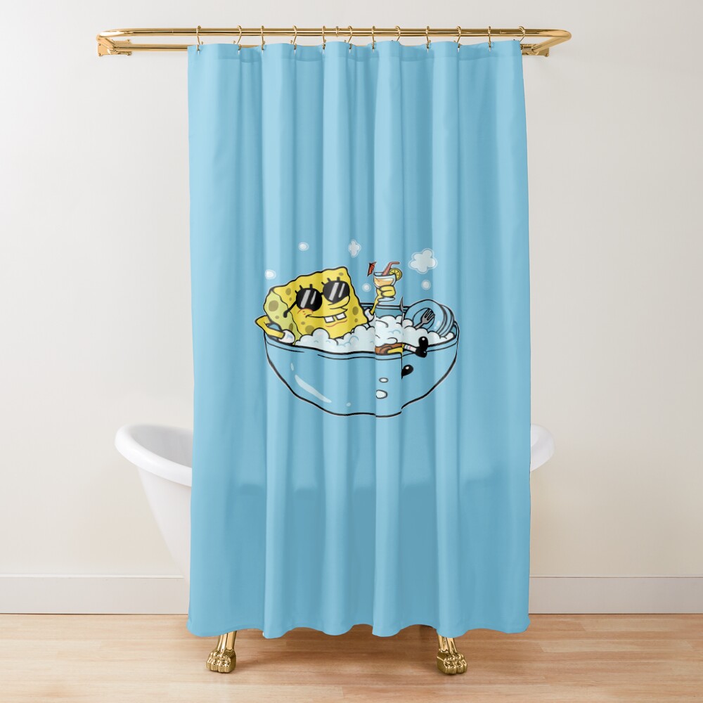 Happy Sponge Bob Shower Curtain