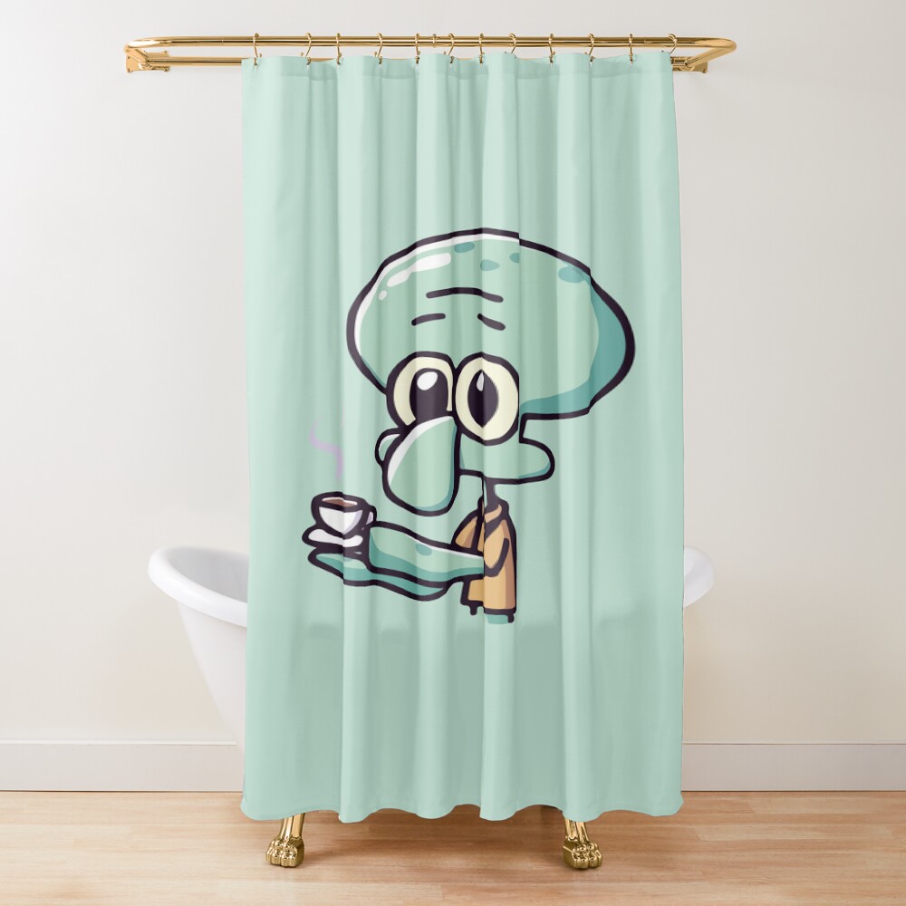 Squidward Tentacles Tea Shower Curtain