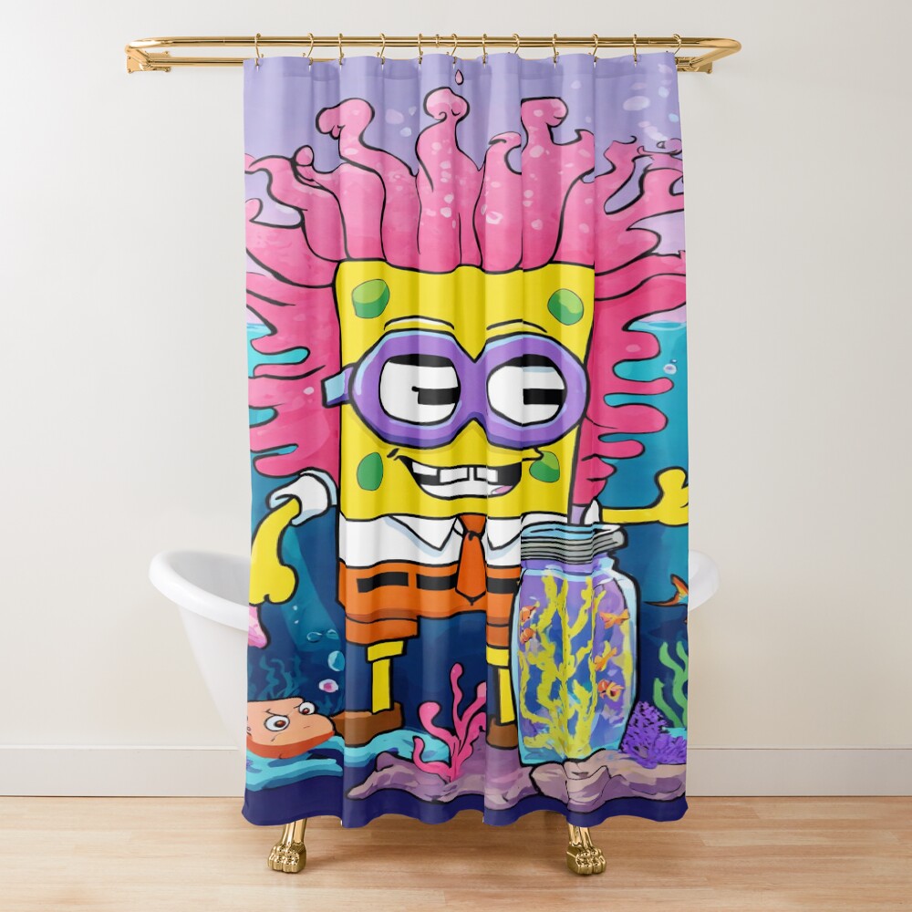 Spongebob In His Best Style Shower Curtain