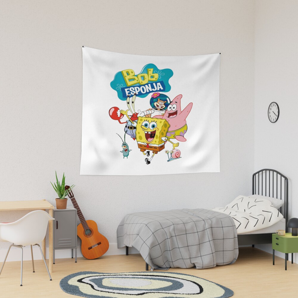 Spongebob Squarepants And Friends Cartoon Art Tapestry