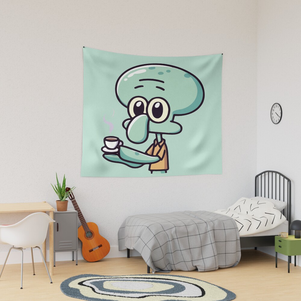 Squidward Tentacles Tea Tapestry