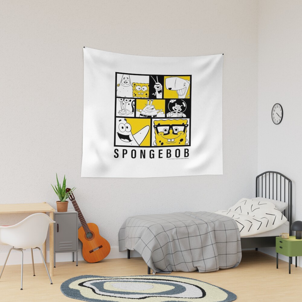 Spongebob Squarepants Comic Panel Style Tapestry
